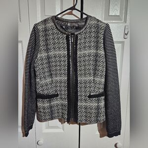 MaxMara Weekend B&W Cropped Tweed Jacket